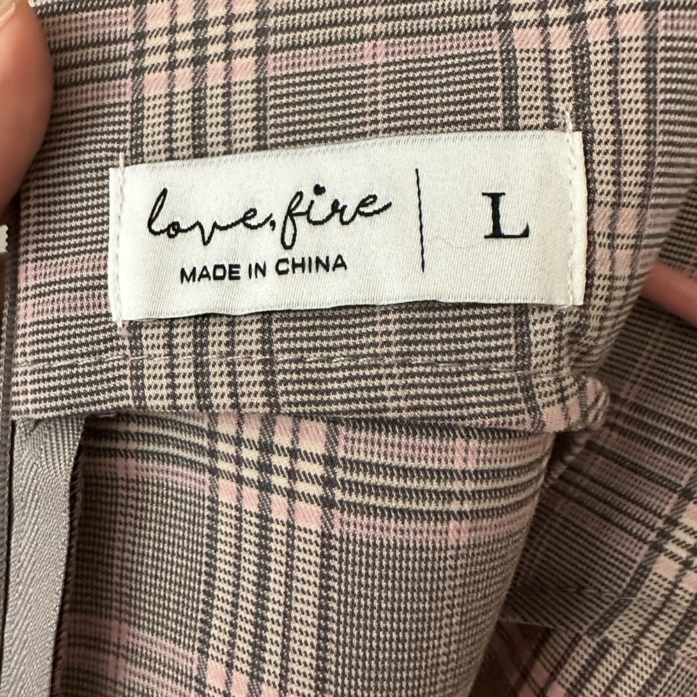 Love, Fire Pink and Gray Plaid Dress - Picture 4 of 4